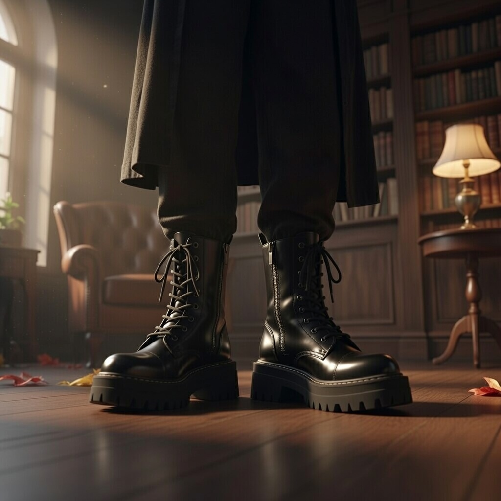Army-Style Black Boots - Image 4
