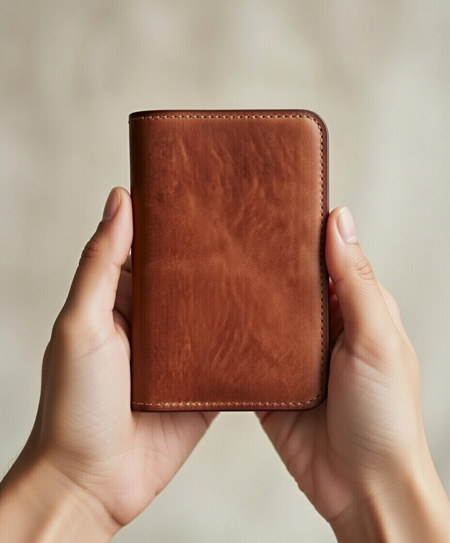 Curved Brown Card Slot Wallet - Image 3