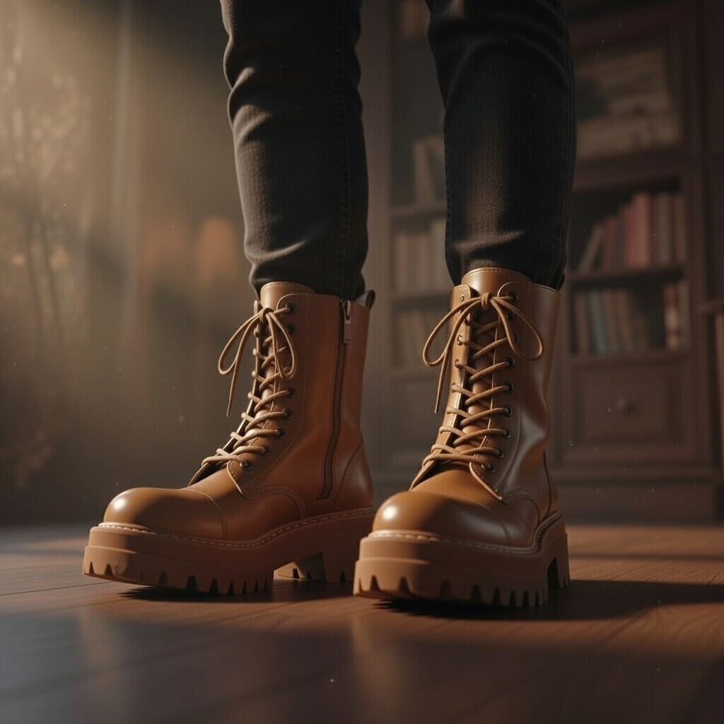Army-Style Brown Boots - Image 4