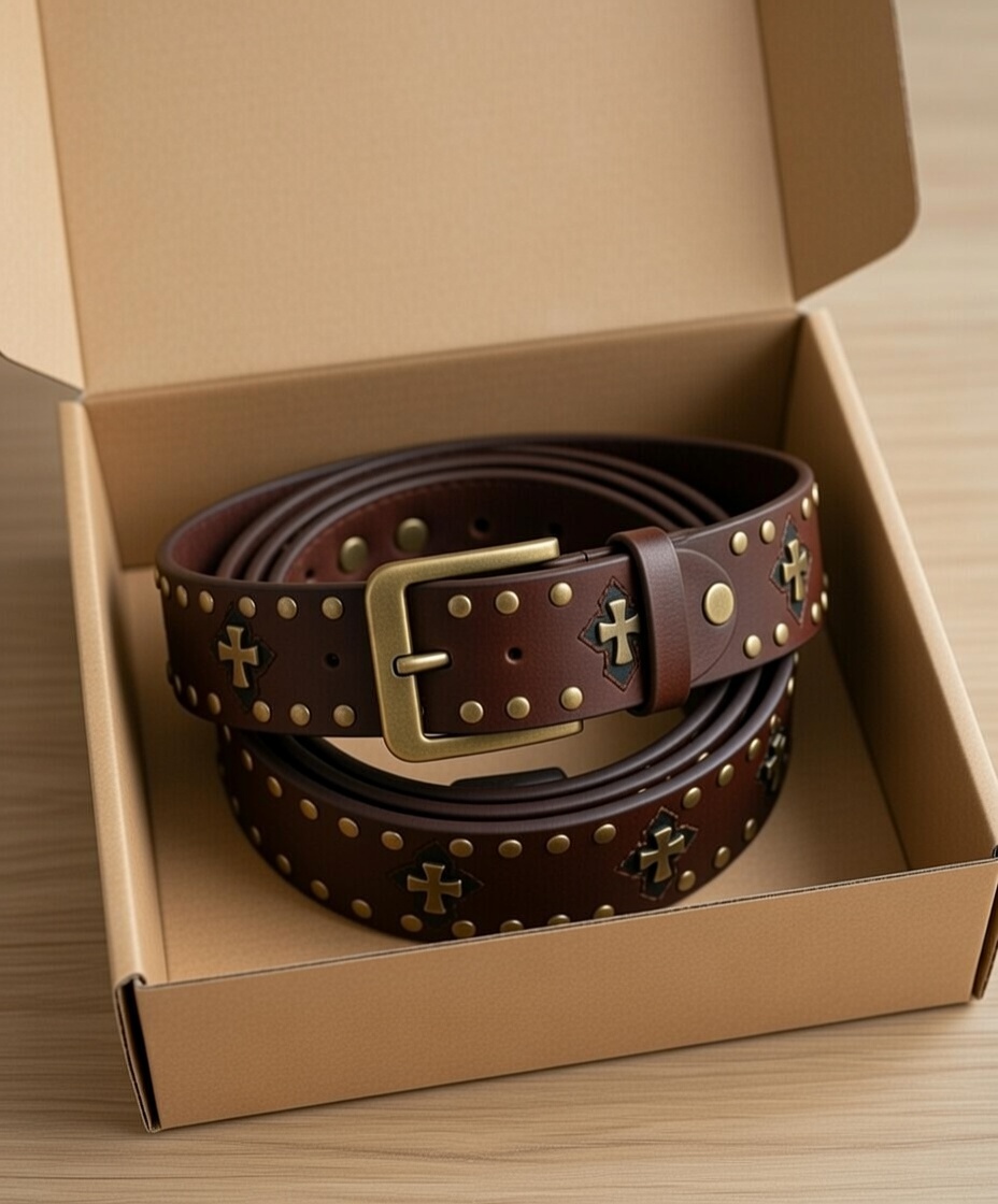 Gothic Punk Brown Belt - Image 4