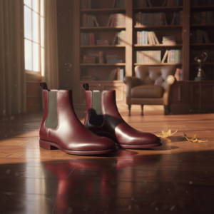 Victorian Era Burgundy Chelsea Boots