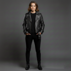 Black Belt Leather Jacket