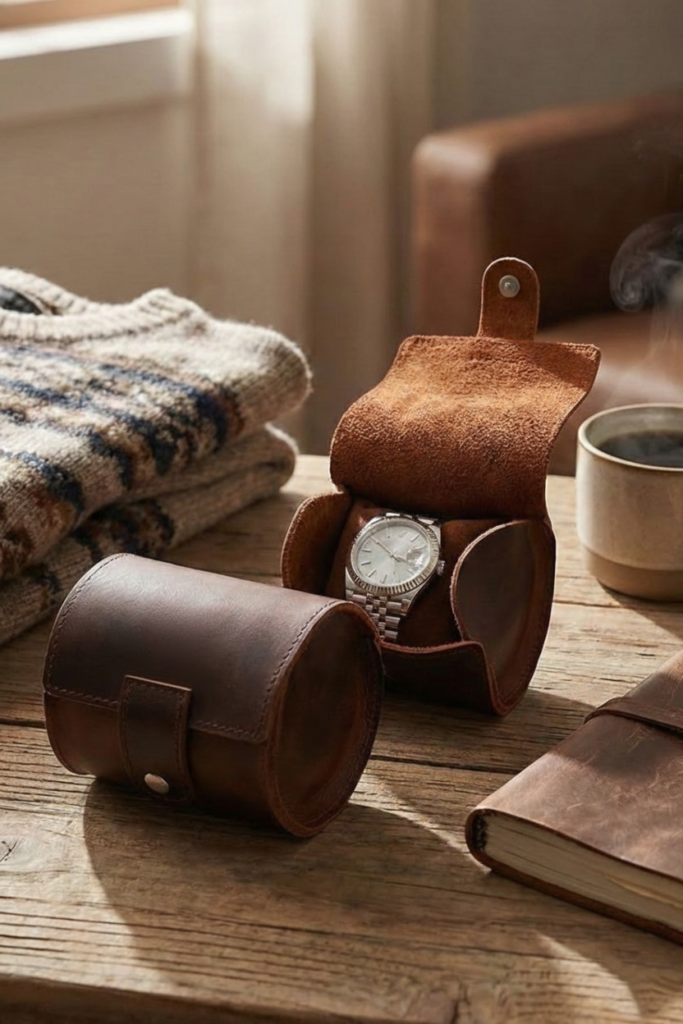 Leather Blue Sunglass Case