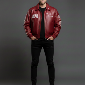 men’s burgundy leather jacket