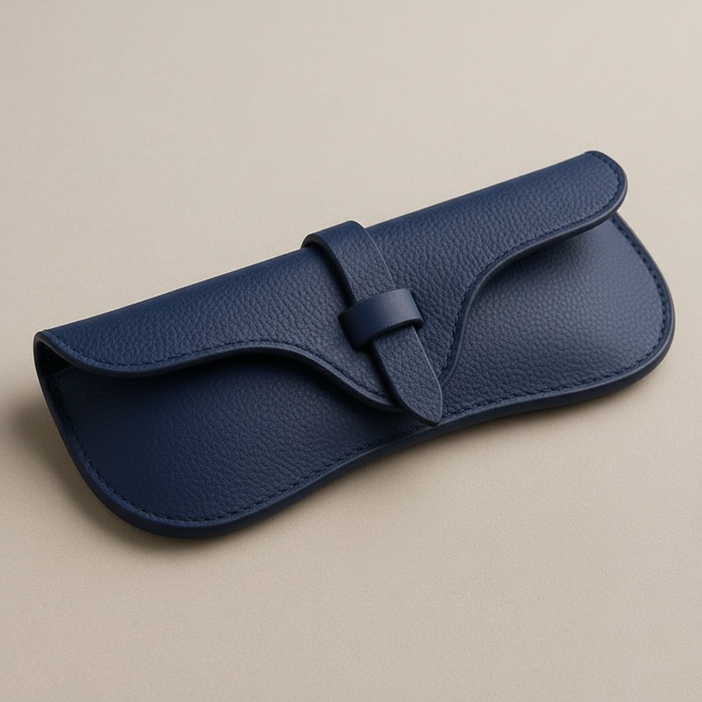 Leather Blue Sunglass Case