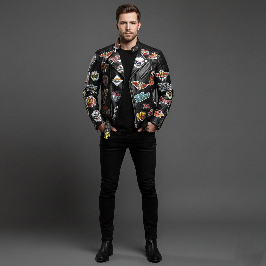 Classic Black Leather Motorcycle Jacket