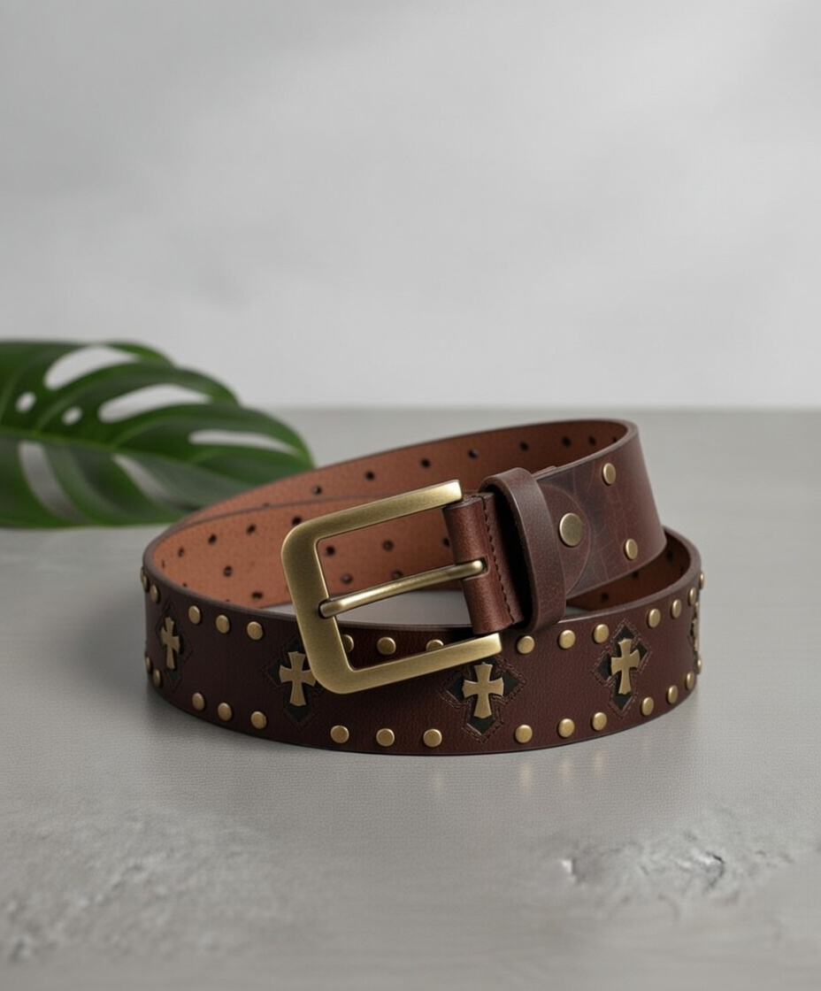 Gothic Punk Brown Belt - Image 2