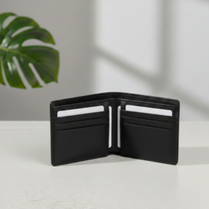 Classic Black Leather Bifold Wallet
