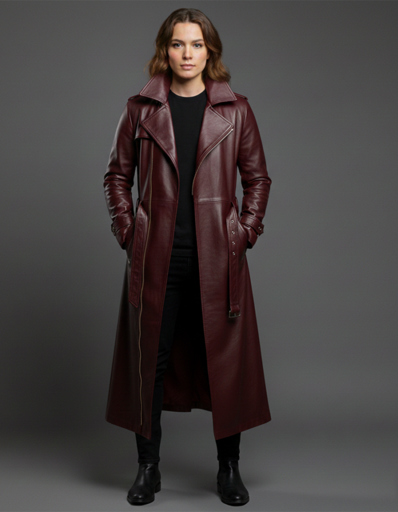 Women’s Long Leather Coat
