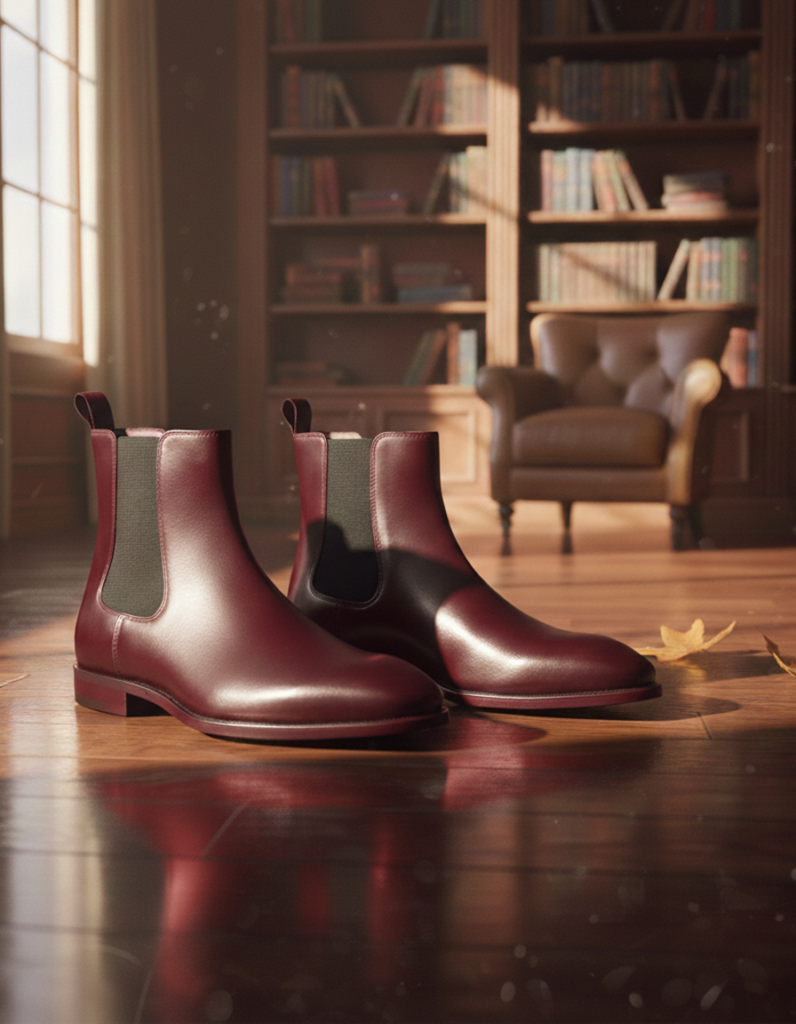 Premium Burgundy Chelsea Boots