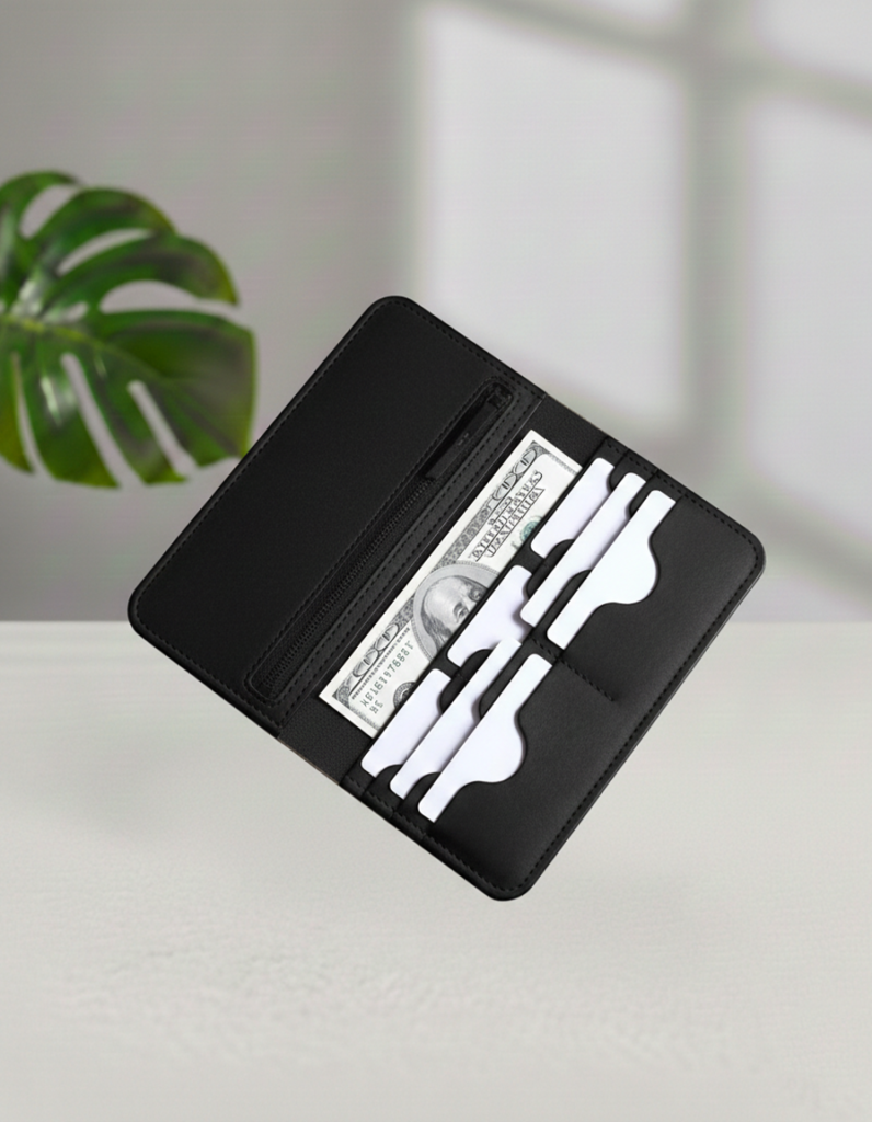 Black Leather Bifold Wallet