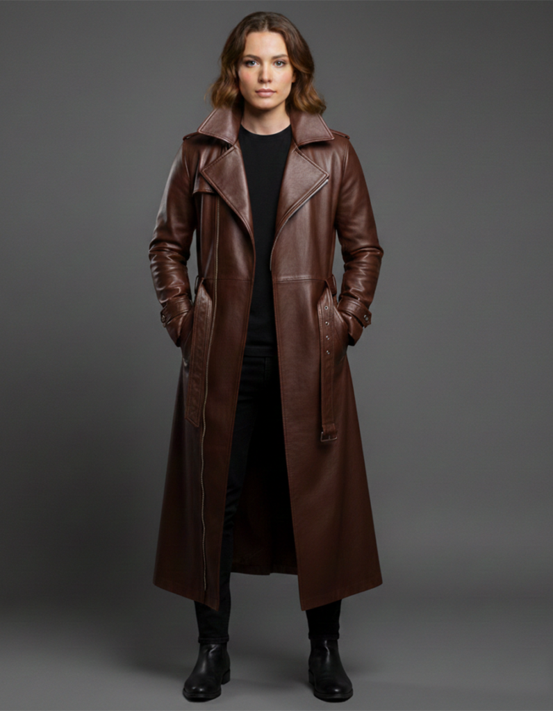 Women’s Long Leather Coat