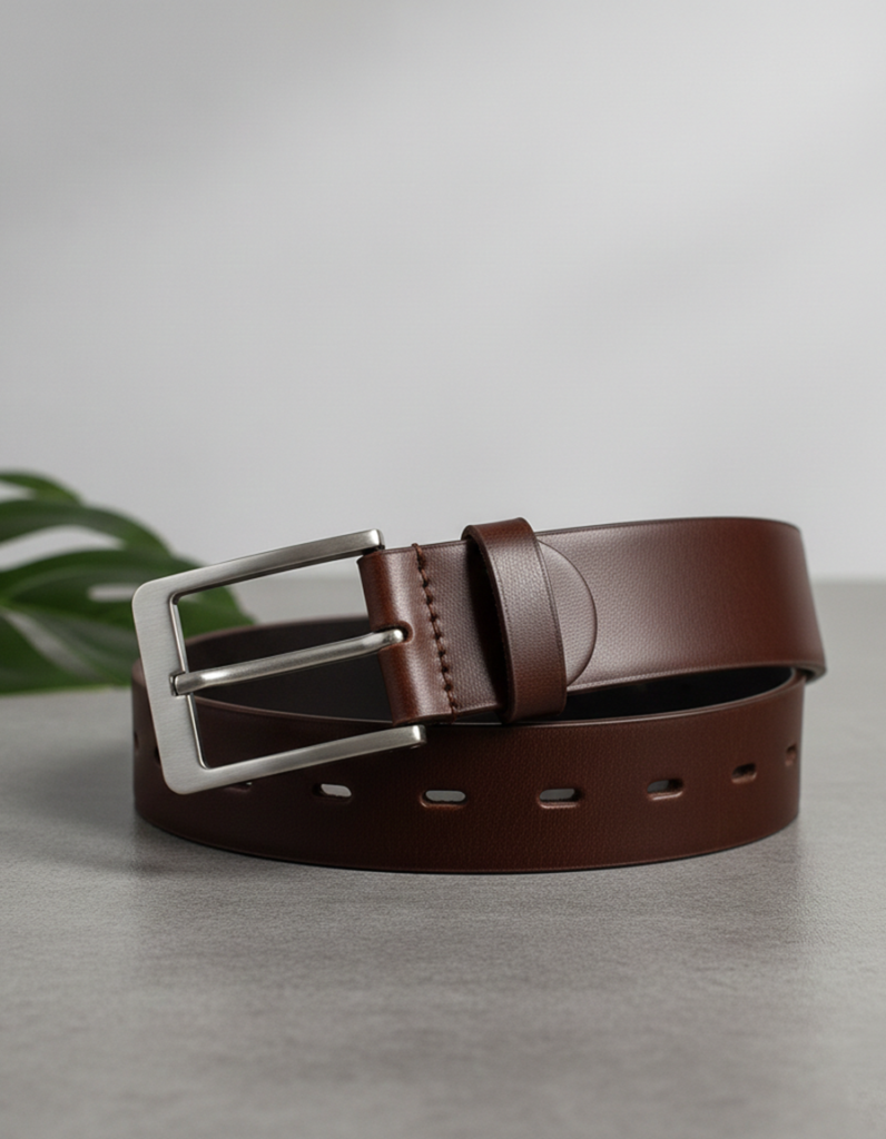 Men's Formal Brown Leather Belt