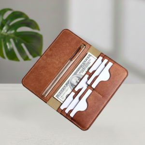 Curved Brown Card Slot Wallet