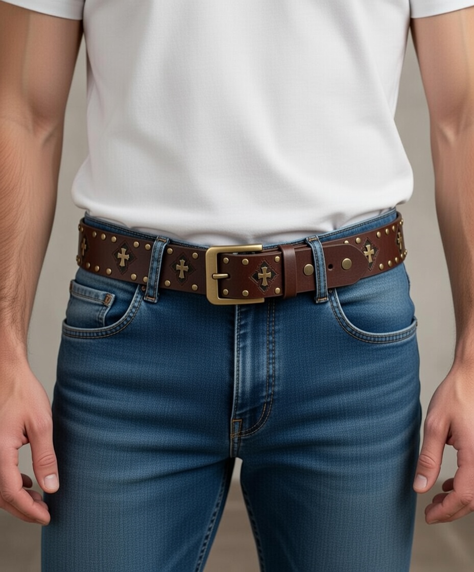Gothic Punk Brown Belt - Image 3