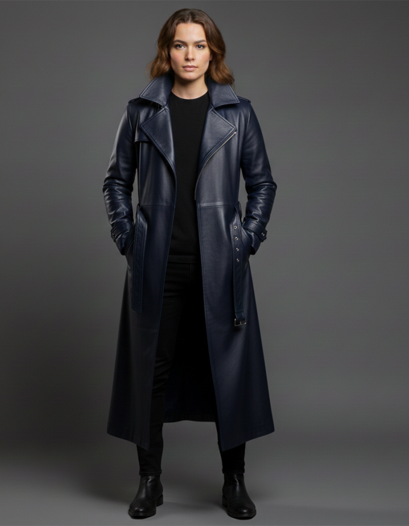 Premium Leather Trench Coat