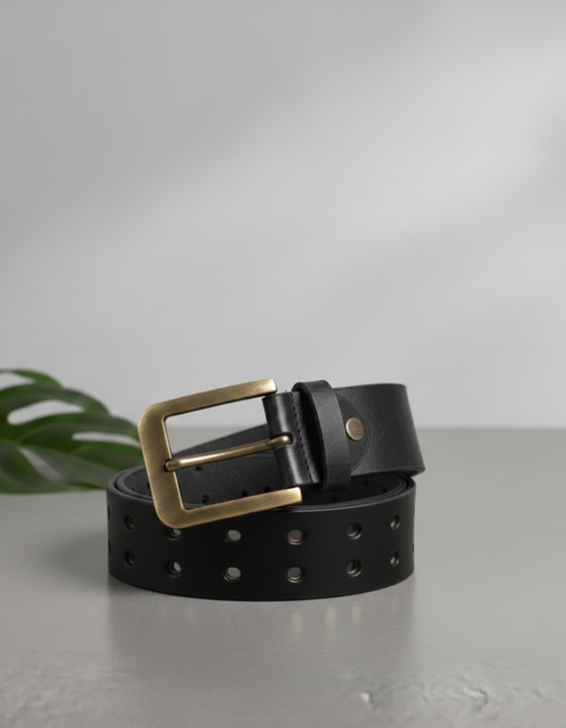 Classic Black Leather Belt For Men