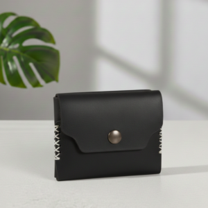 Black Leather Flap Wallet