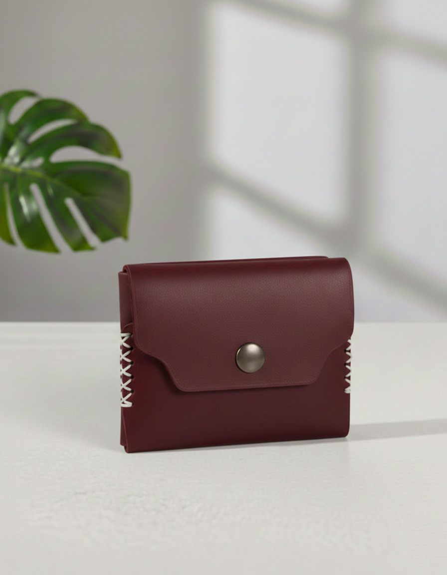 Red Blood Leather Flap Wallet