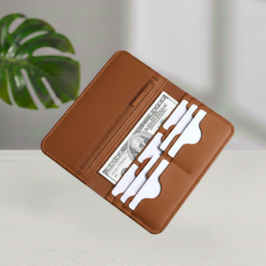Curved plain Brown Card Slot Wallet